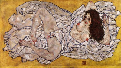 Egon Schiele, Leżąca naga kobieta - reprodukcja